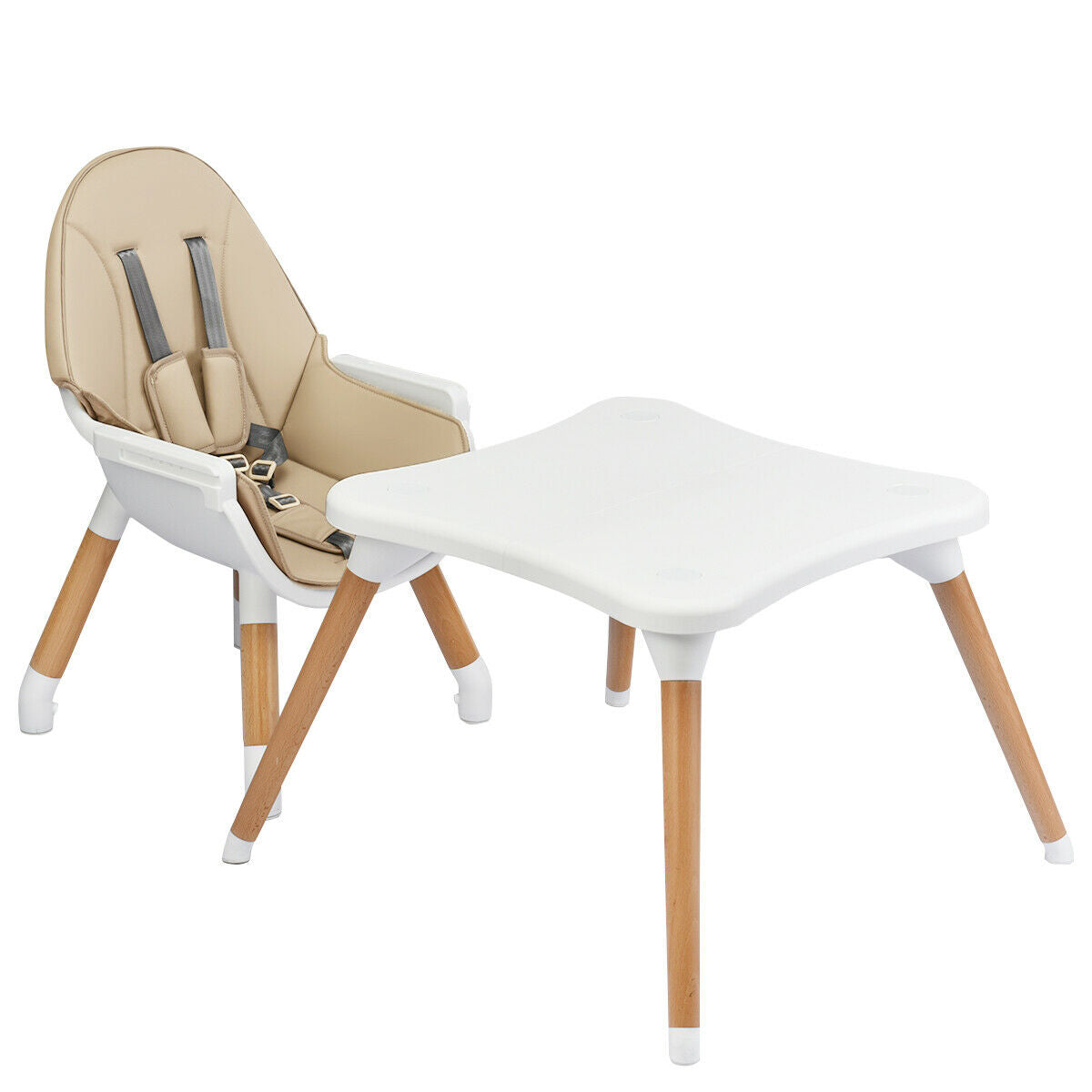 4 in 1 Baby High Chair Infant  Feeding Seat-Grey