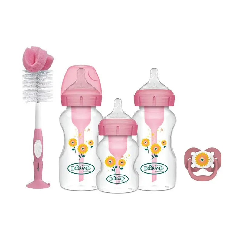 Baby Bottles Set Dr Browns Natural Flow Options Plus Anti Colic Pink 8 Pack