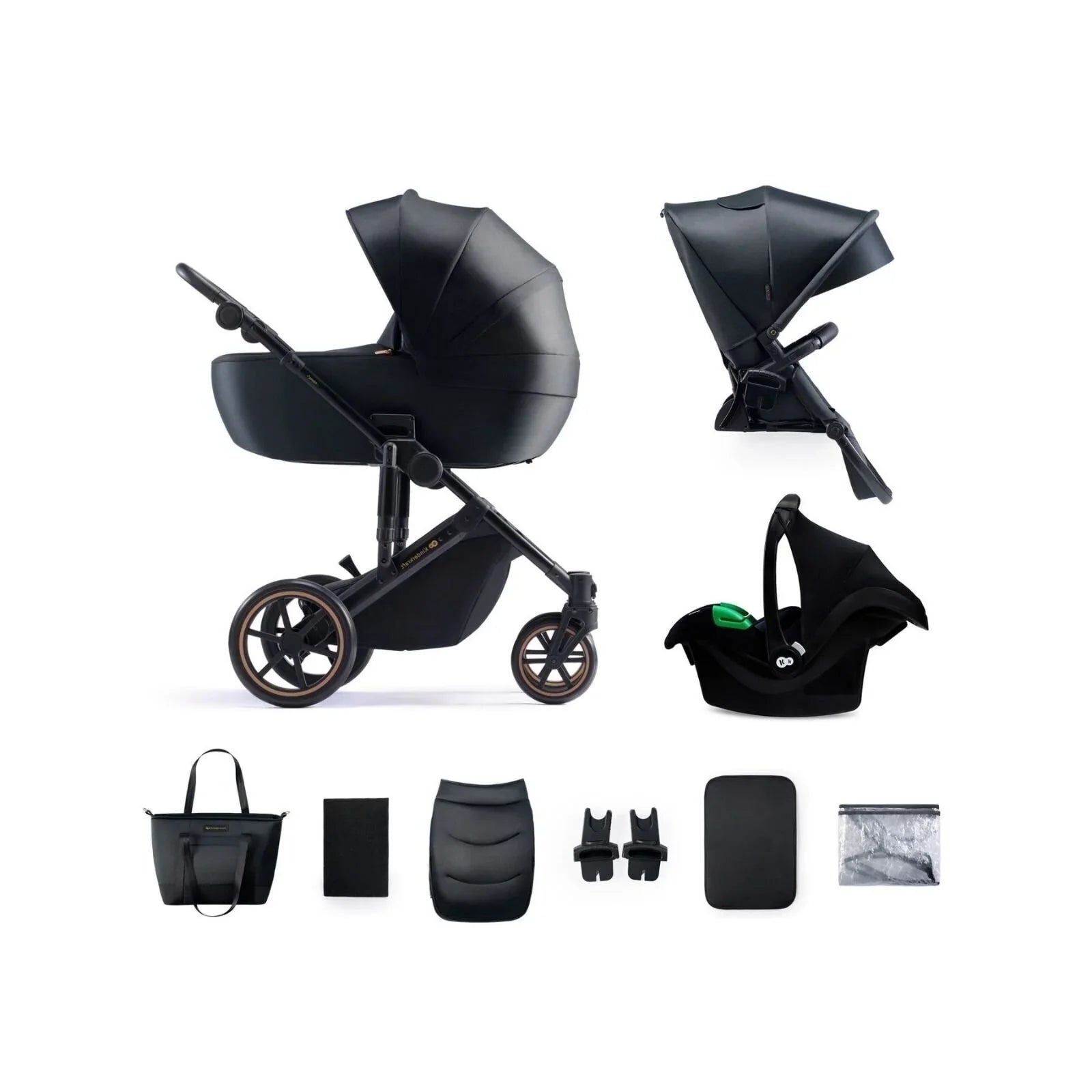 Kinderkraft 3-in-1 Mink Pro Prime 2 Travel System with Car Seat - Venezian Black