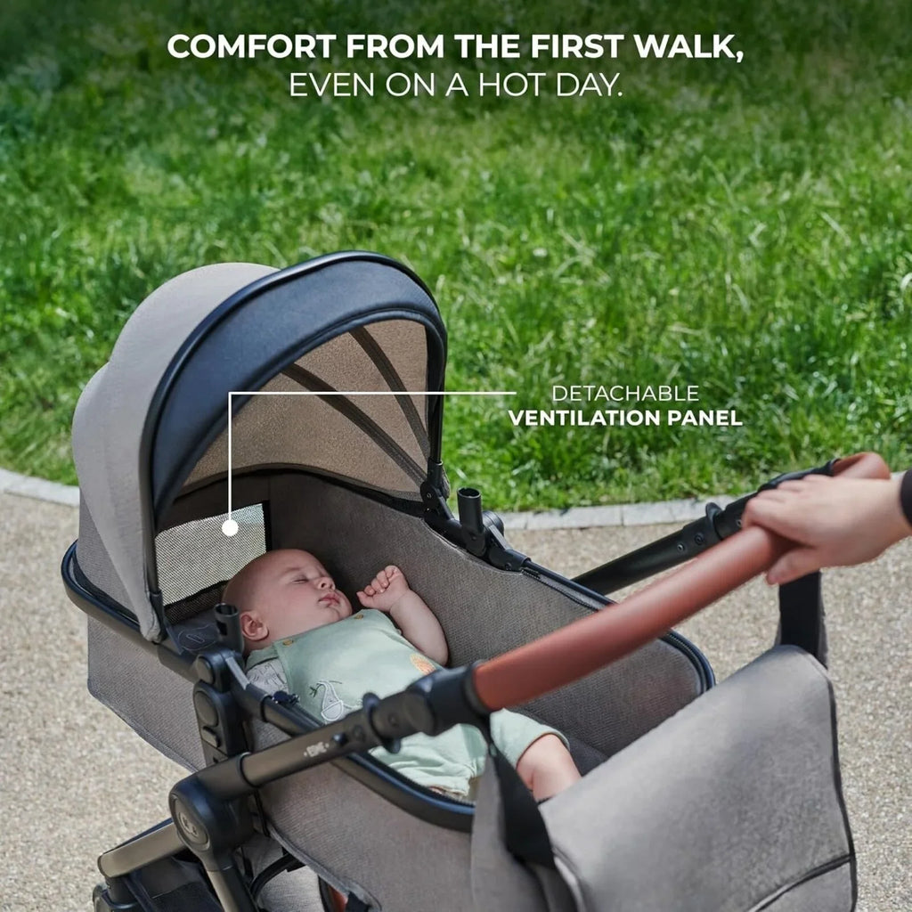 Kinderkraft Esme Pro 3-in-1 Travel System with Mink Pro Car Seat - Pure Black