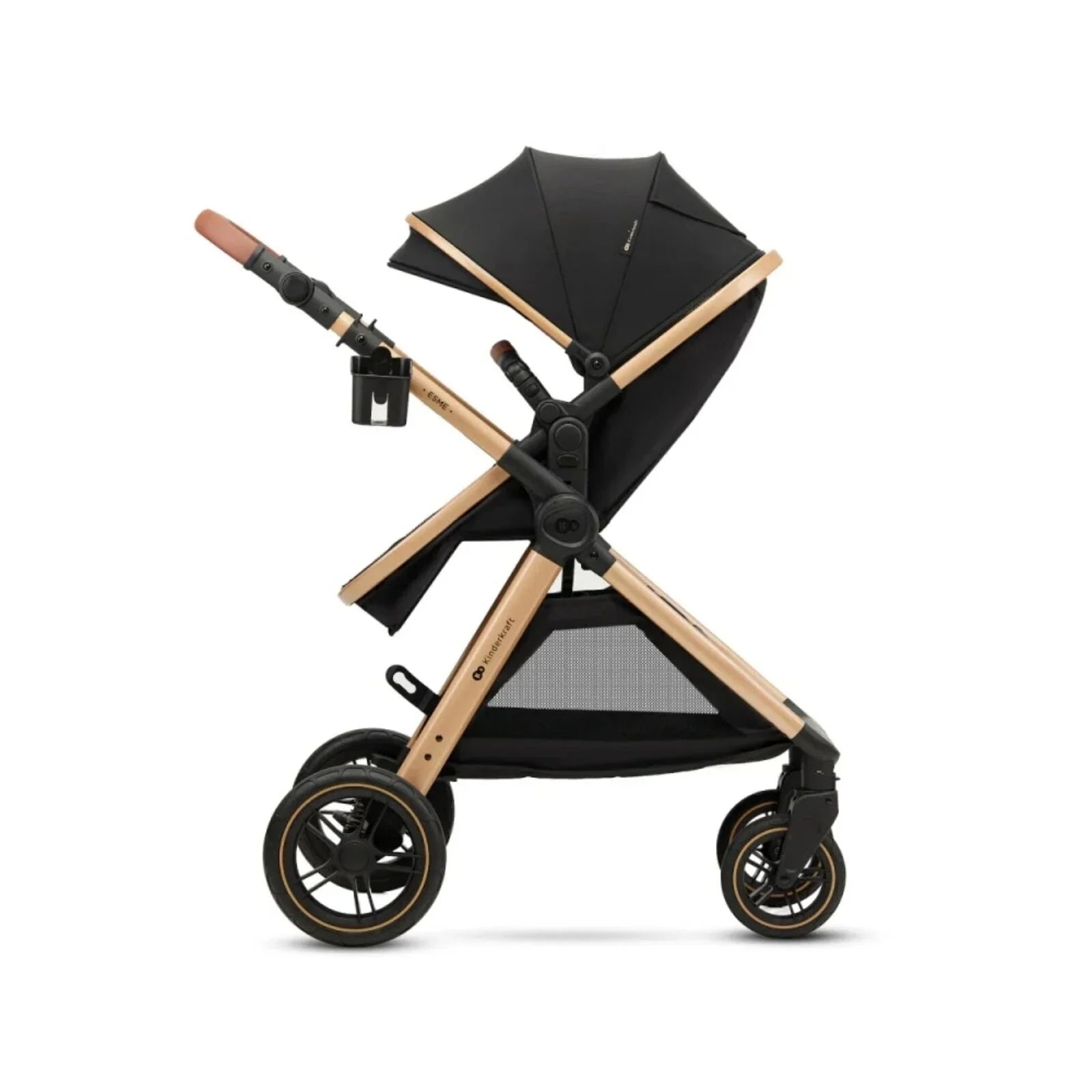 Kinderkraft Esme Pro 3-in-1 Travel System with Mink Pro Car Seat - Pure Black