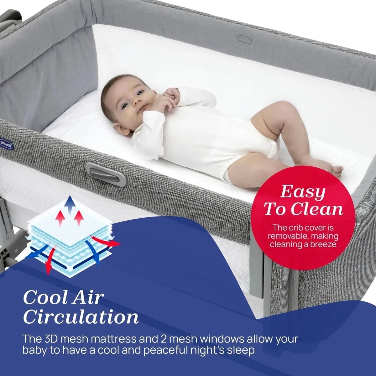 Chicco Next2Me Magic Evo Crib - Dark Gray