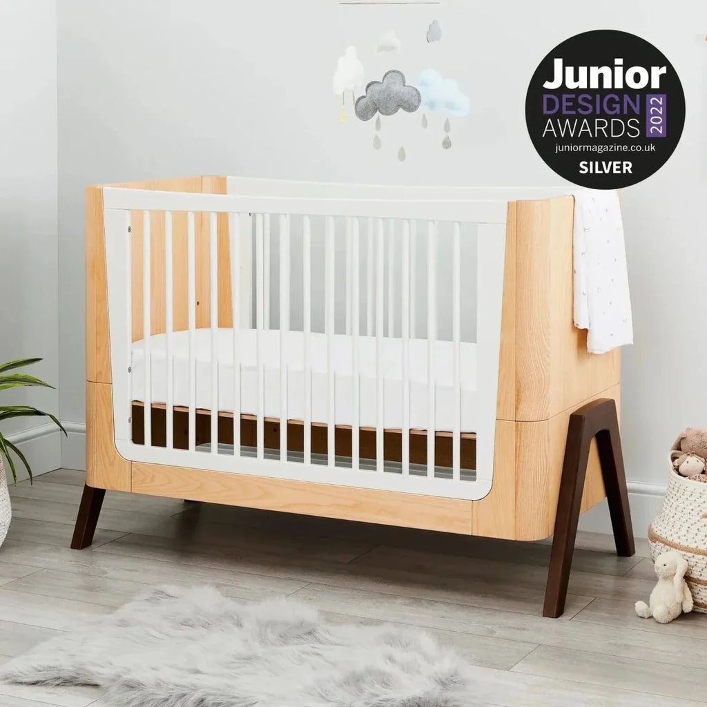 Gaia Baby Hera Convertible Cot Bed - Natural/Walnut