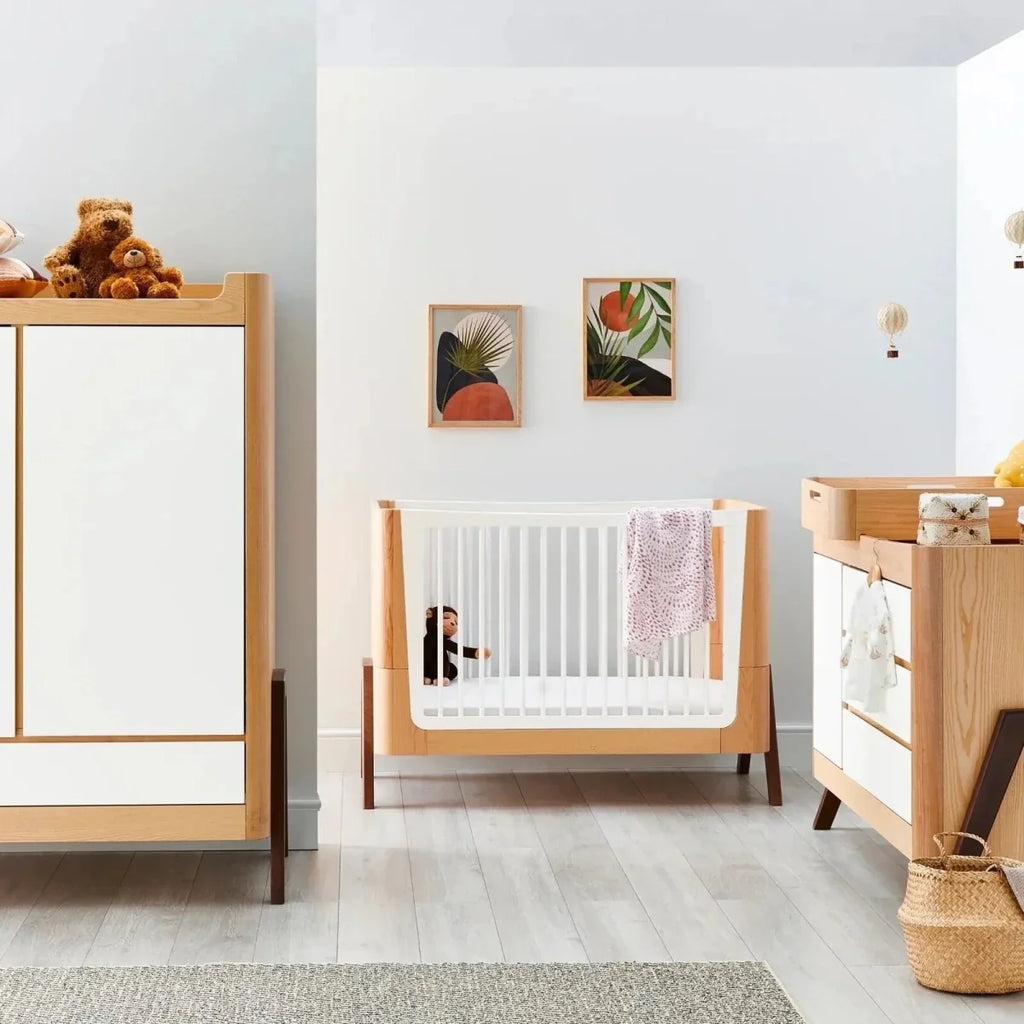 Gaia Baby Hera Convertible Cot Bed - Natural/Walnut