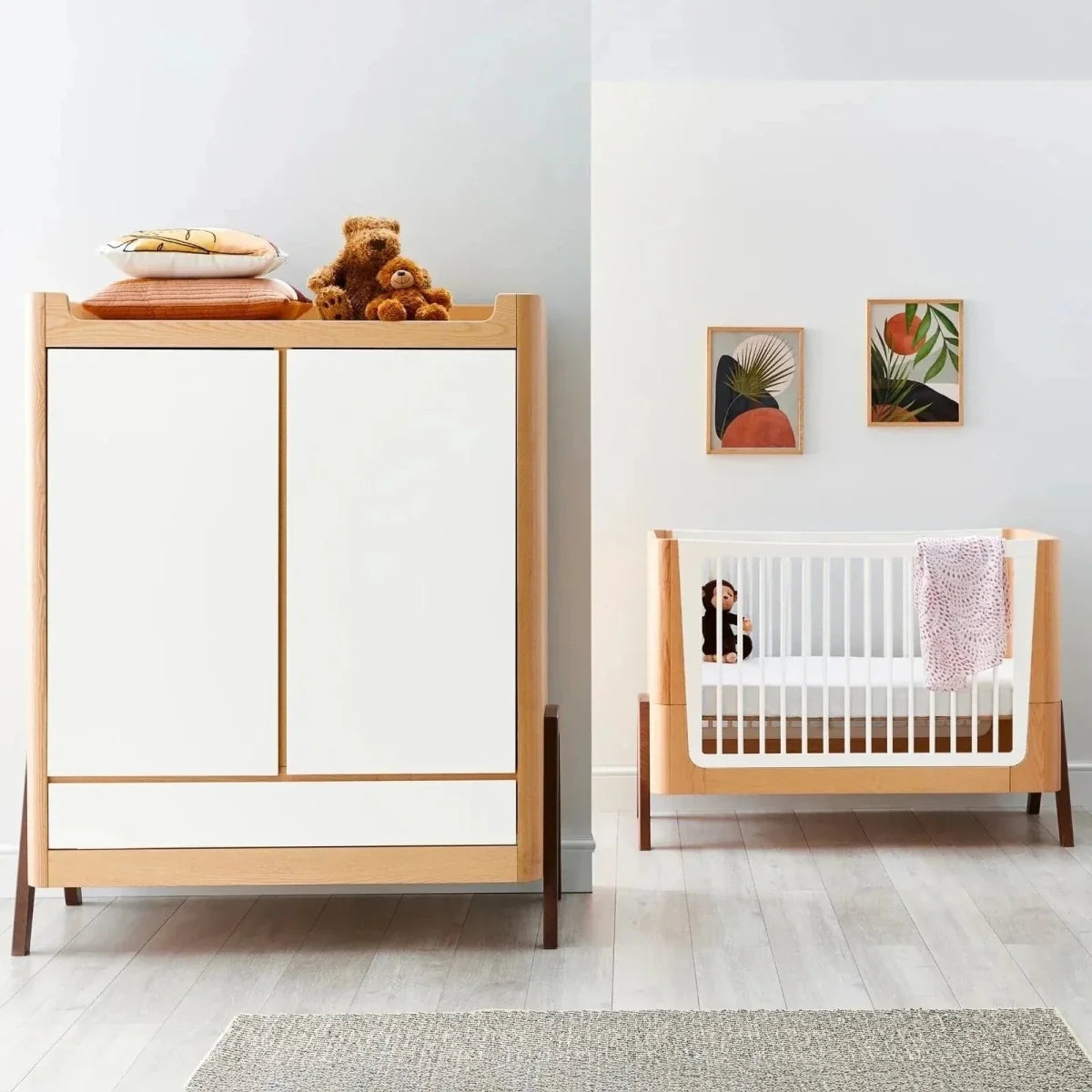 Gaia Baby Hera Convertible Cot Bed - Natural/Walnut