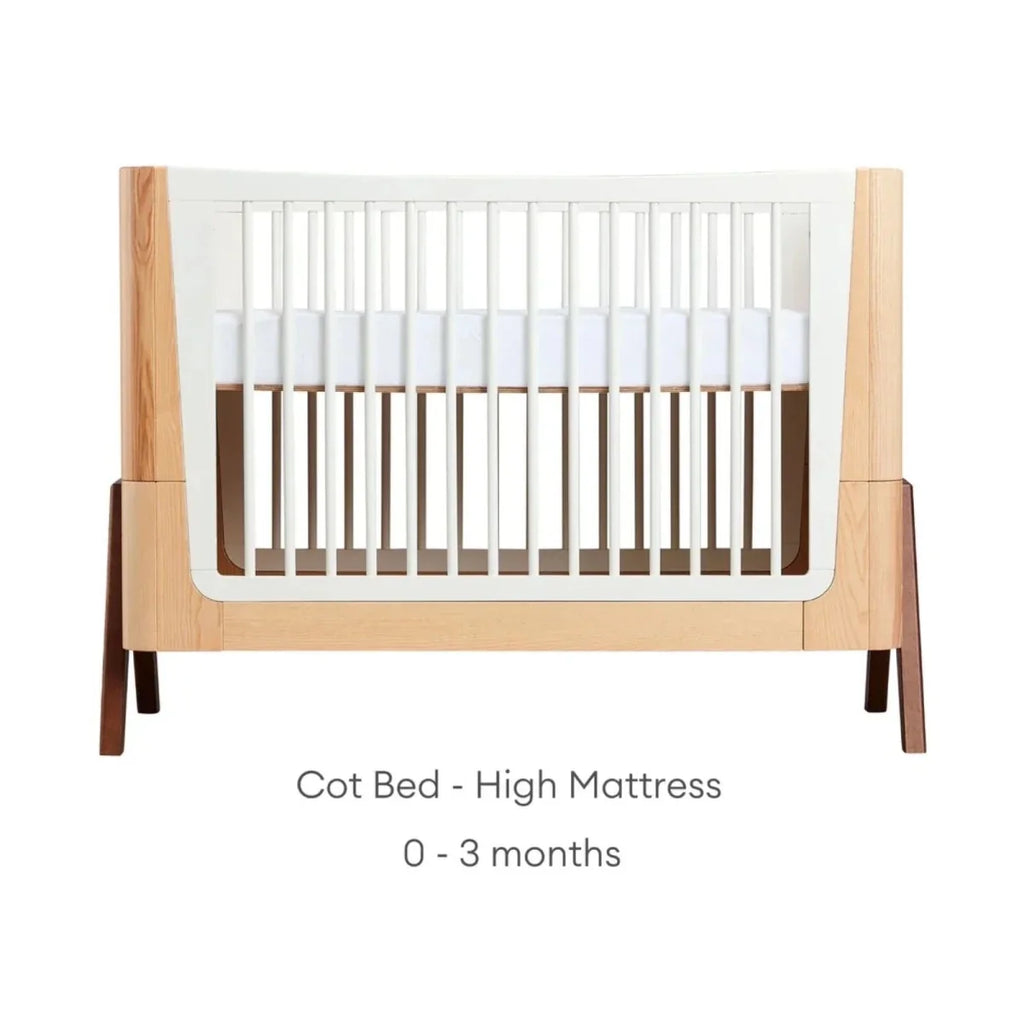 Gaia Baby Hera Convertible Cot Bed - Natural/Walnut