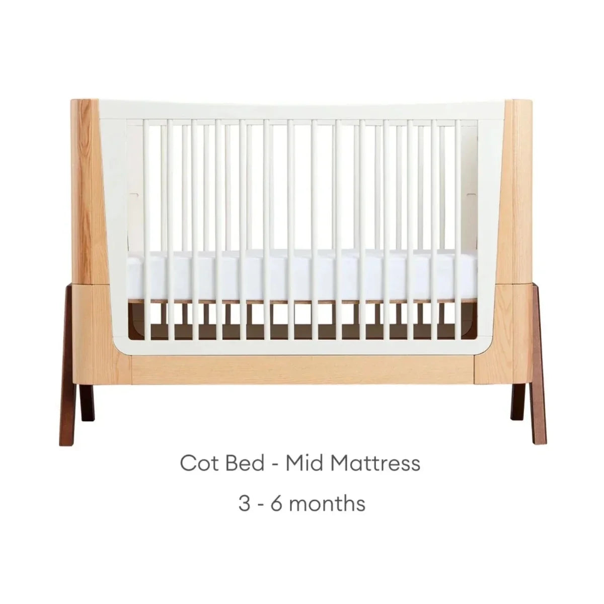 Gaia Baby Hera Convertible Cot Bed - Natural/Walnut