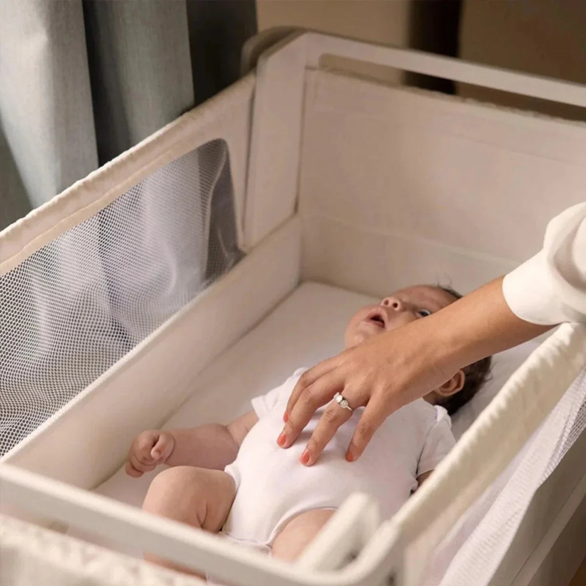 Gaia Baby Hera Bedside Crib² - White/Natural