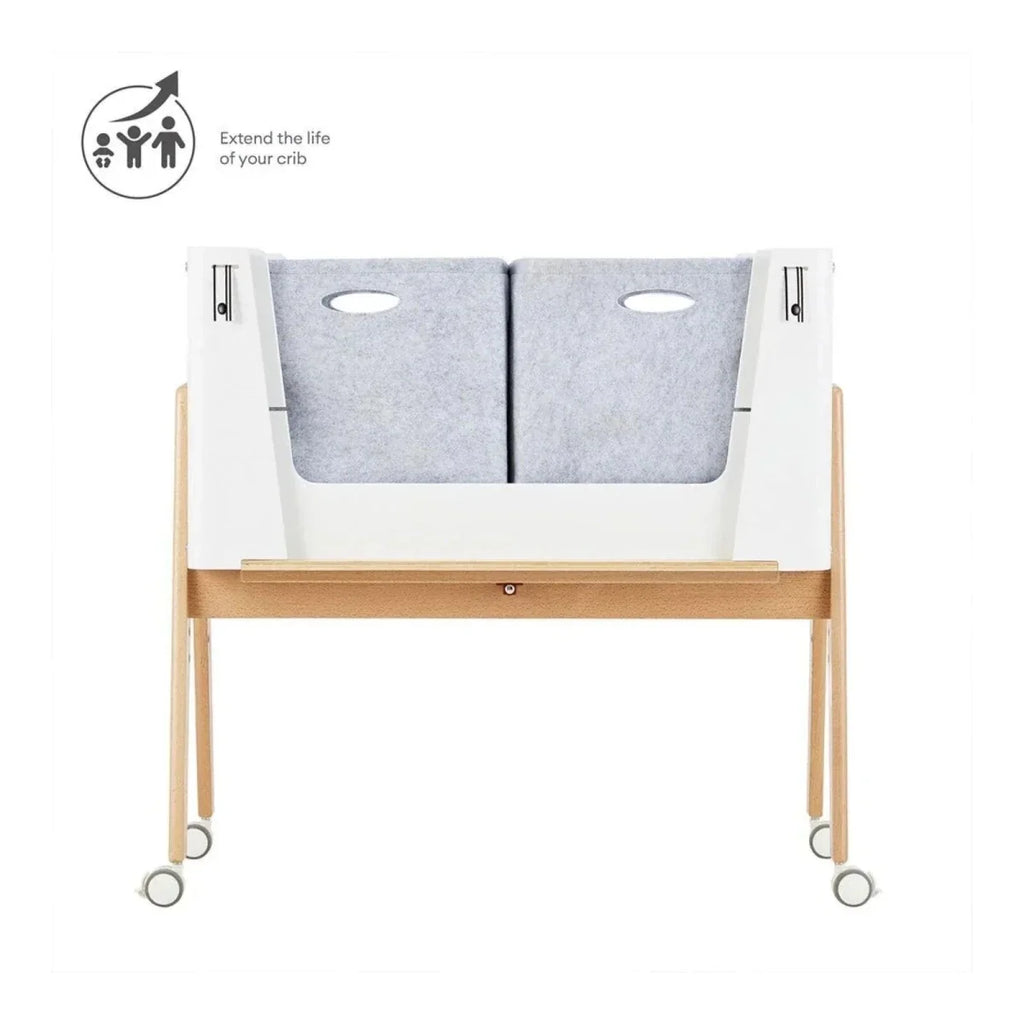 Gaia Baby Hera Bedside Crib² - White/Natural