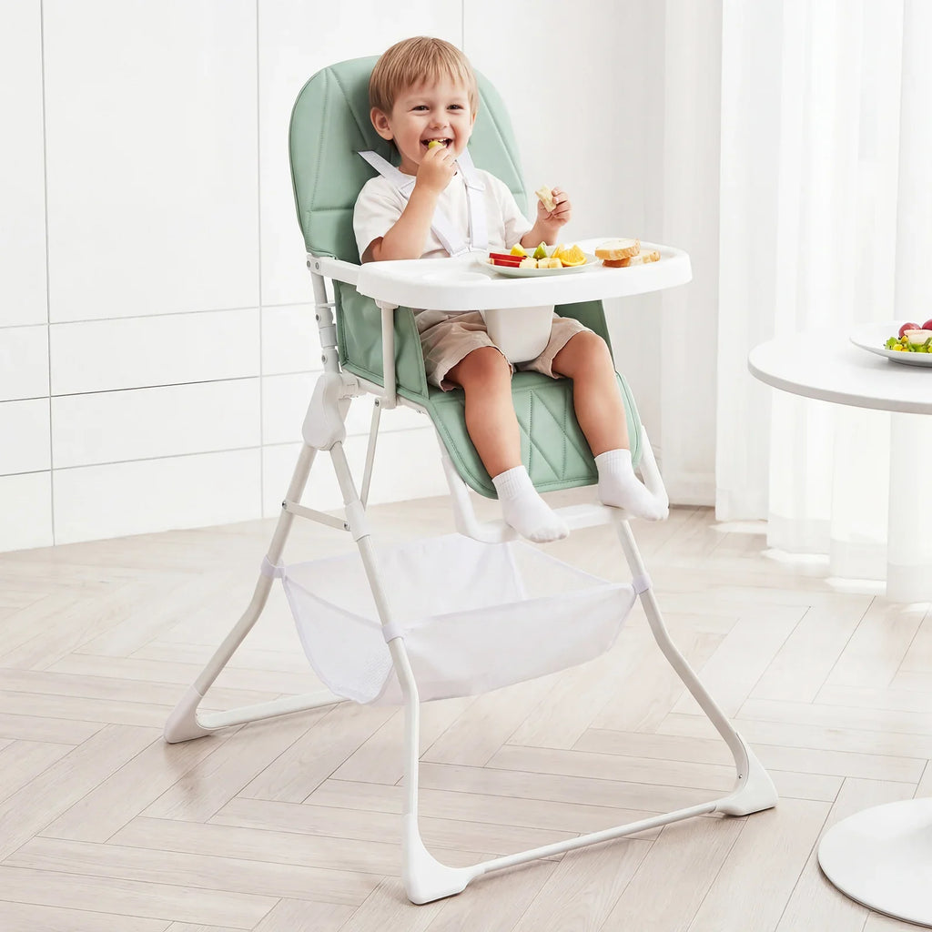 Portable High Chair with 3-Level Adjustable Tray and Footrest-Coffee