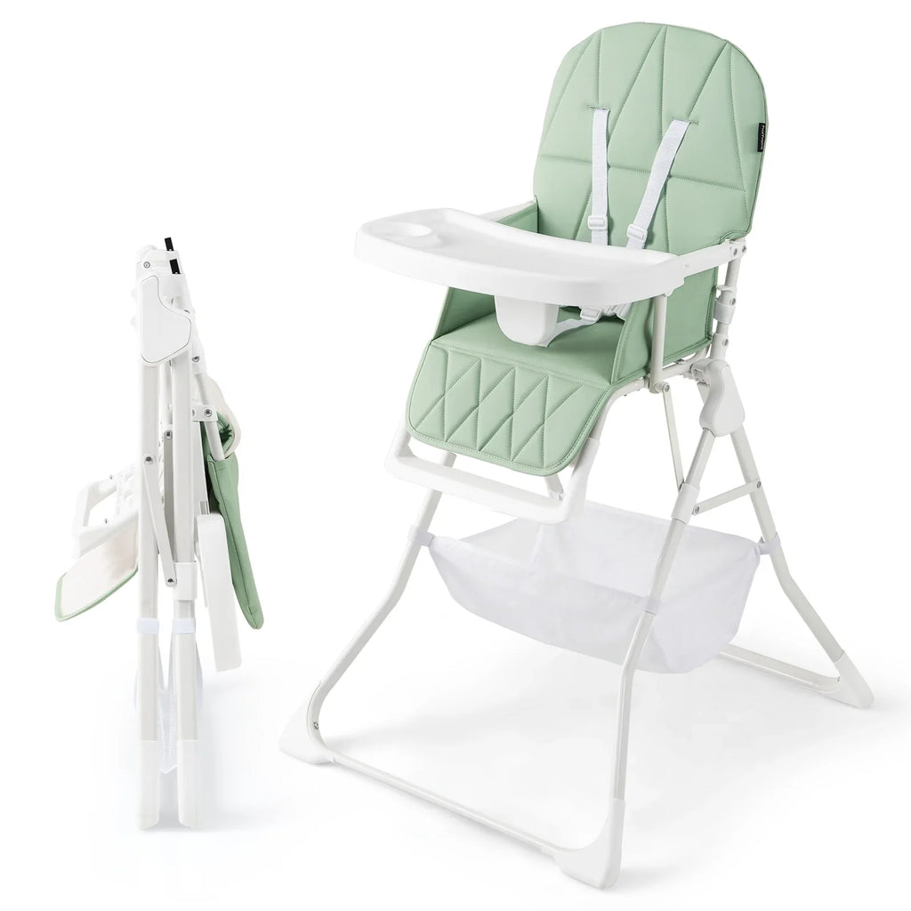 Portable High Chair with 3-Level Adjustable Tray and Footrest-Coffee