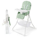 Portable High Chair with 3-Level Adjustable Tray and Footrest-Coffee