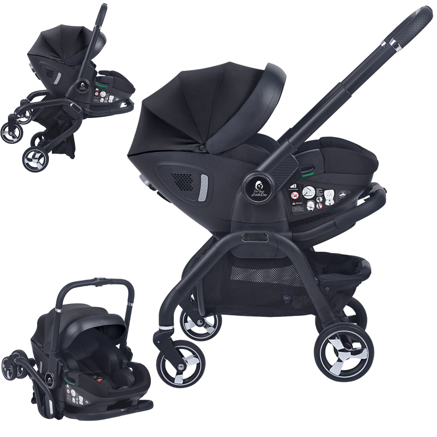 For Your Little One Qubi Infant Car Seat Stroller - Eclipse Black
