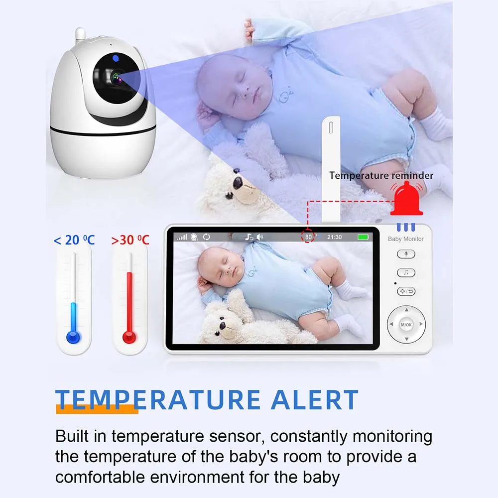 5 Inch Video Baby Monitor With Camera and speaker