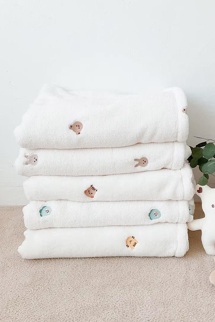 COZY Ultimate Personalised Microfibre Soft Baby Blanket l Bear & Bunny