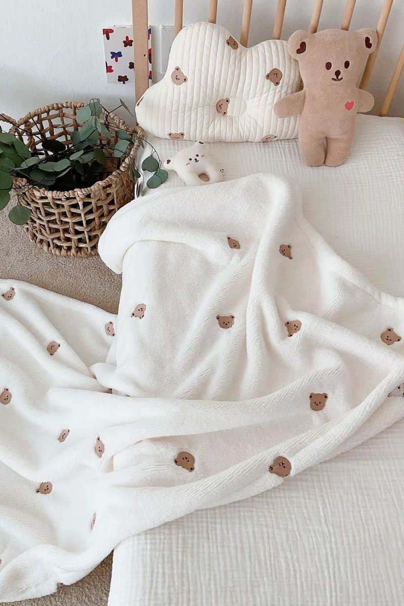 COZY Ultimate Personalised Microfibre Soft Baby Blanket l Bear & Bunny