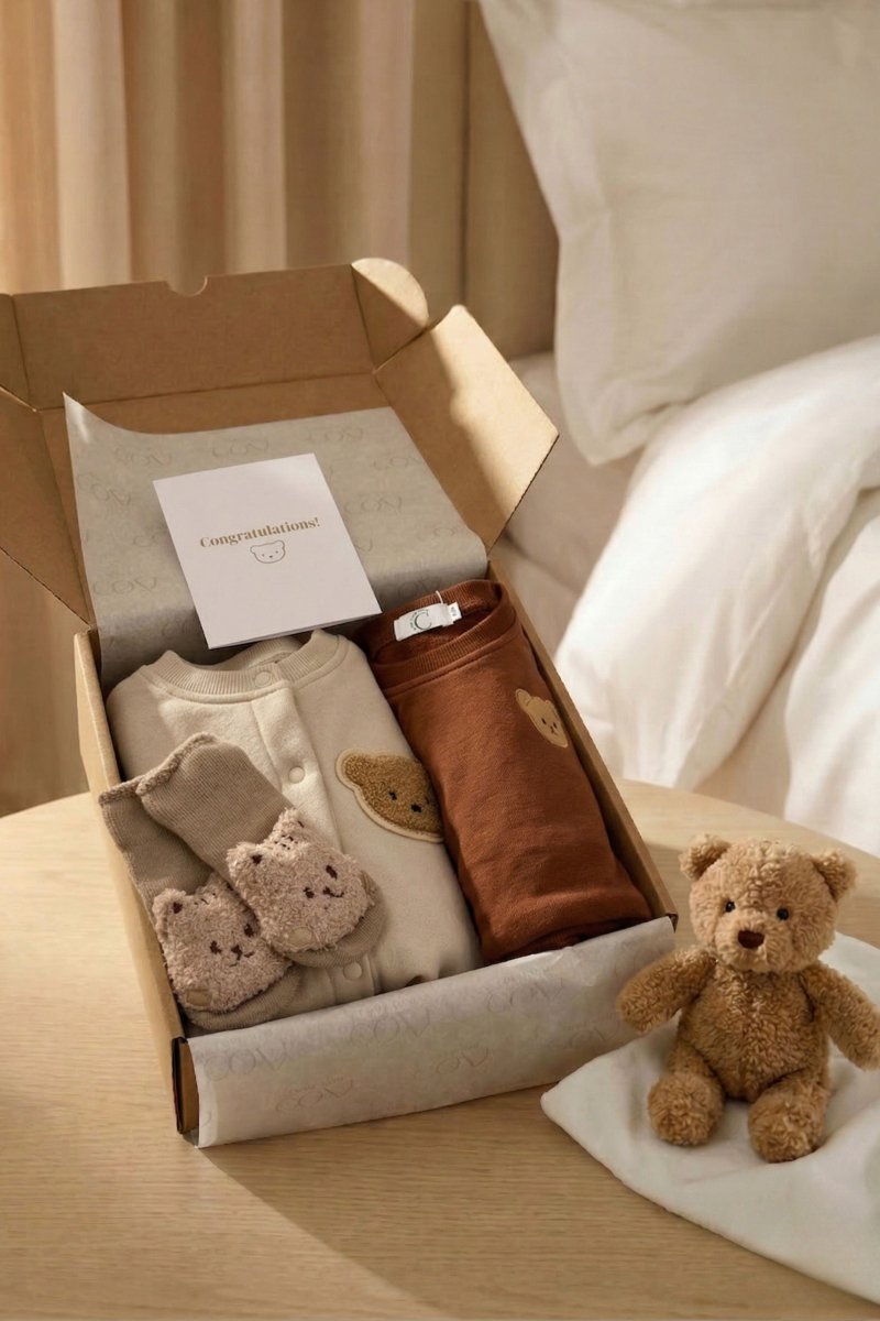 The Cozy Ultimate Bear Tracksuit + Playsuit + Socks Personalised Gift Box