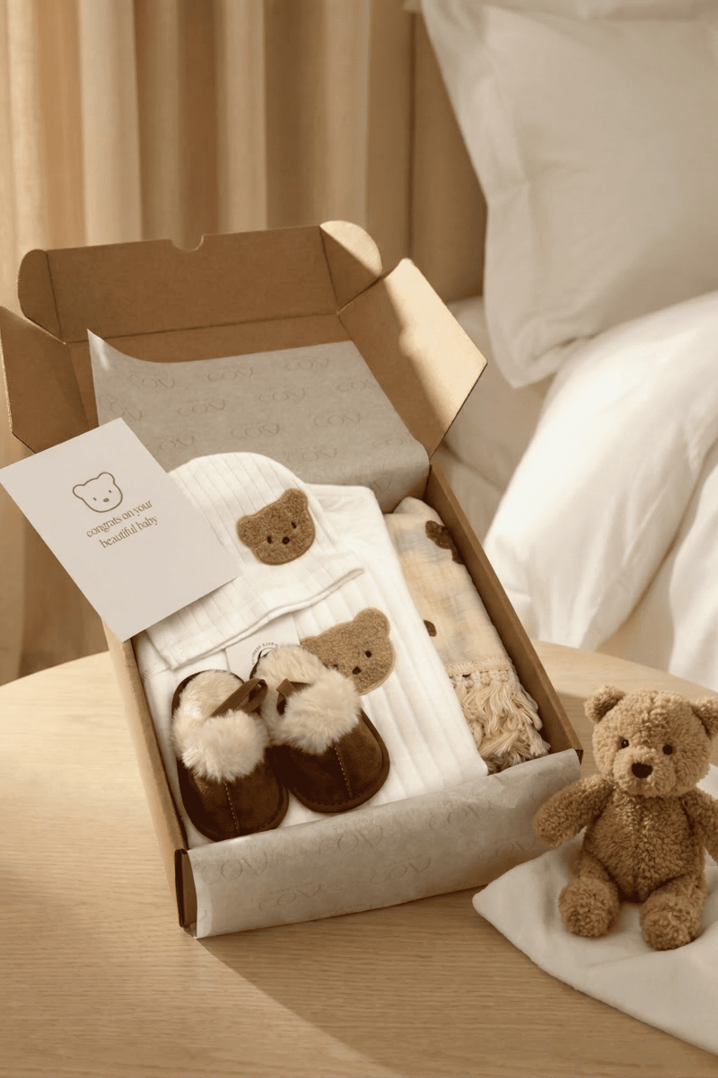 The Cozy Boucle Baby Bear Personalised Gift Box