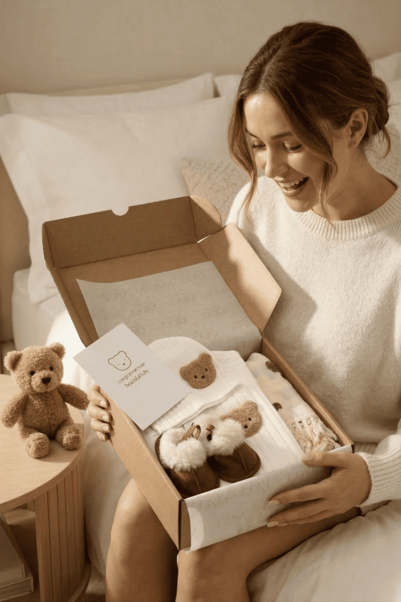 The Cozy Boucle Baby Bear Personalised Gift Box