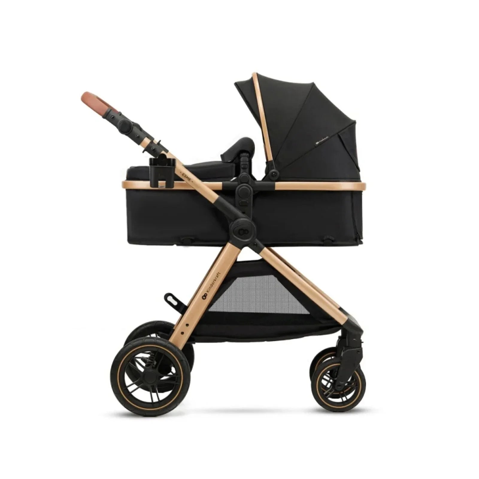 Kinderkraft Esme Pro 3-in-1 Travel System with Mink Pro Car Seat - Pure Black