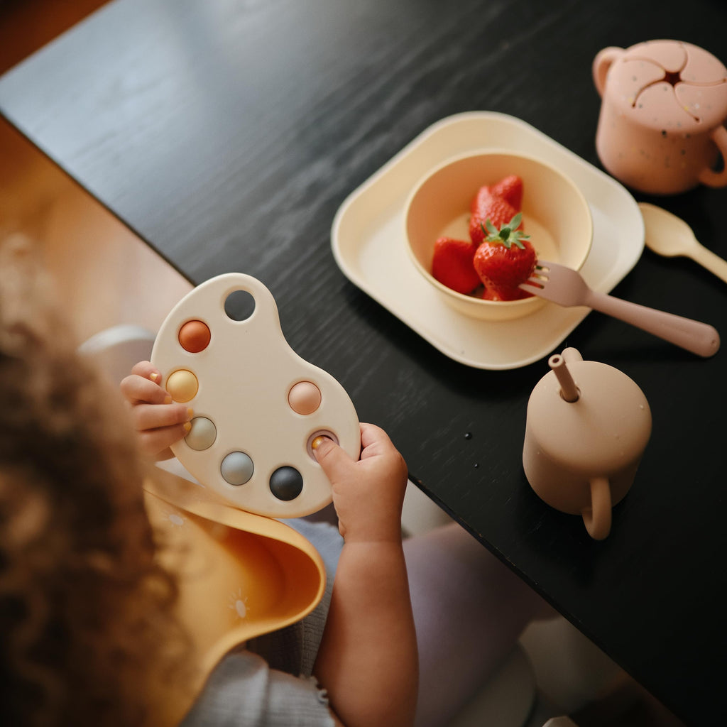 Mushie Paint Palette Press Toy | Sensory Fidget for Babies 10+ Months